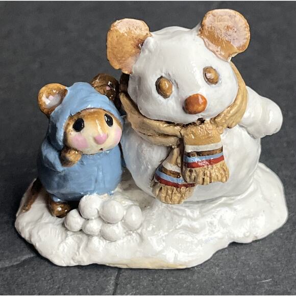 Wee Forest Folk M 84 Snowmouse And Friend 1982 By Annette Petersen With Box - Picture 2 of 7